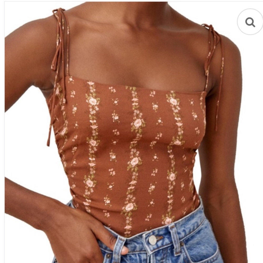 Reformation Brown Floral Camisole